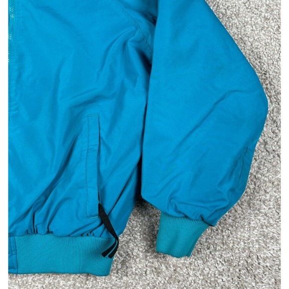 Vintage Columbia Jacket Womens Medium Teal Blue Full Zip Fleece Lined 90s - Picture 4 of 12
